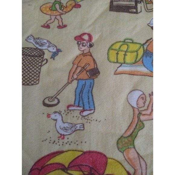 Chatham Vintage Blanket Day at the Beach Bathing Beauties  44" x 70" EUC - Picture 3 of 9